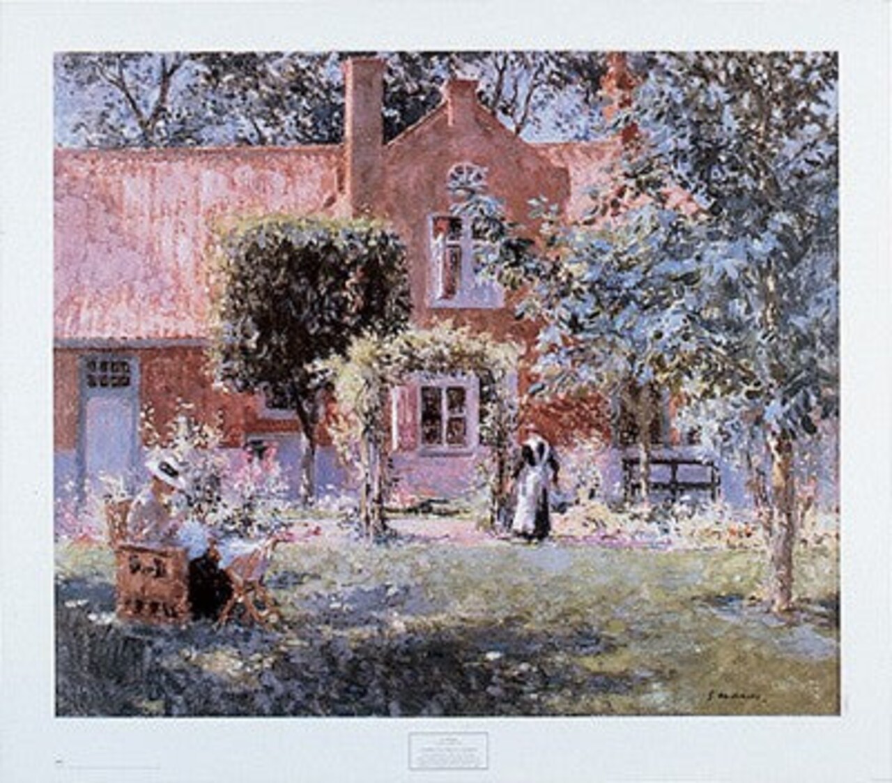Unpretentious Garden by Gari Melchers Wall Art Décor 29 1/4 x 33 3/8 Art Print